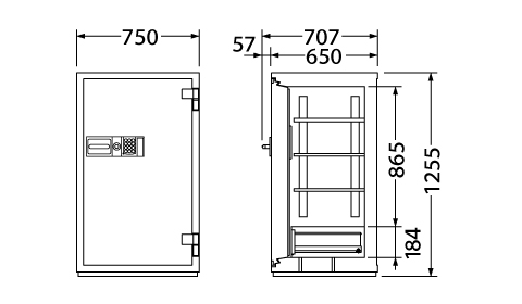 CSG-93EVR 寸法図 詳細