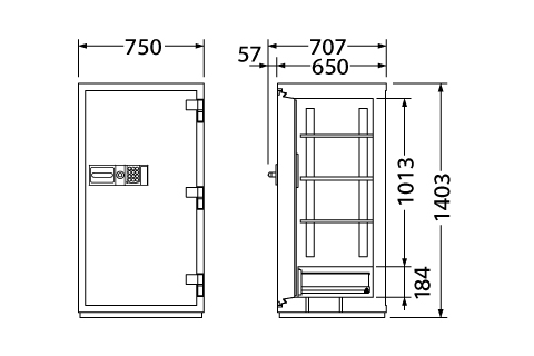 CSG-94EVR 寸法図 詳細