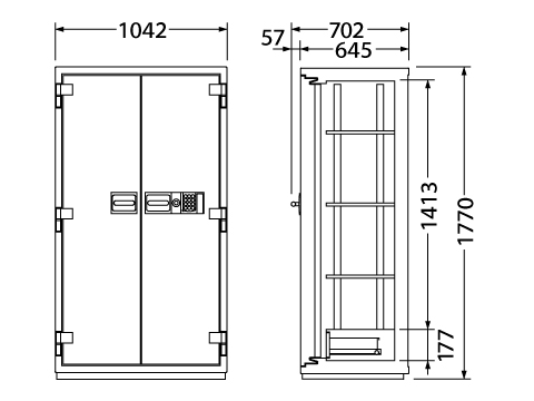 NCW-53EV 寸法図 詳細