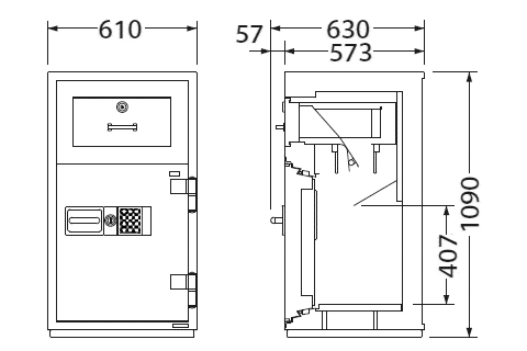 PSG-100EV 寸法図 詳細