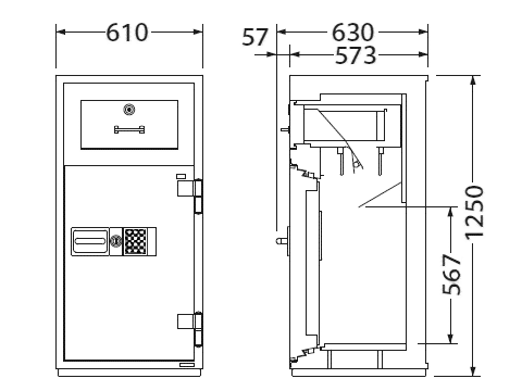 PSG-125EV 寸法図 詳細