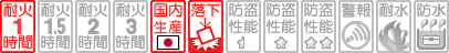 耐火キャビネットの性能表示 耐火1時間 国内生産品 急加熱・衝撃落下